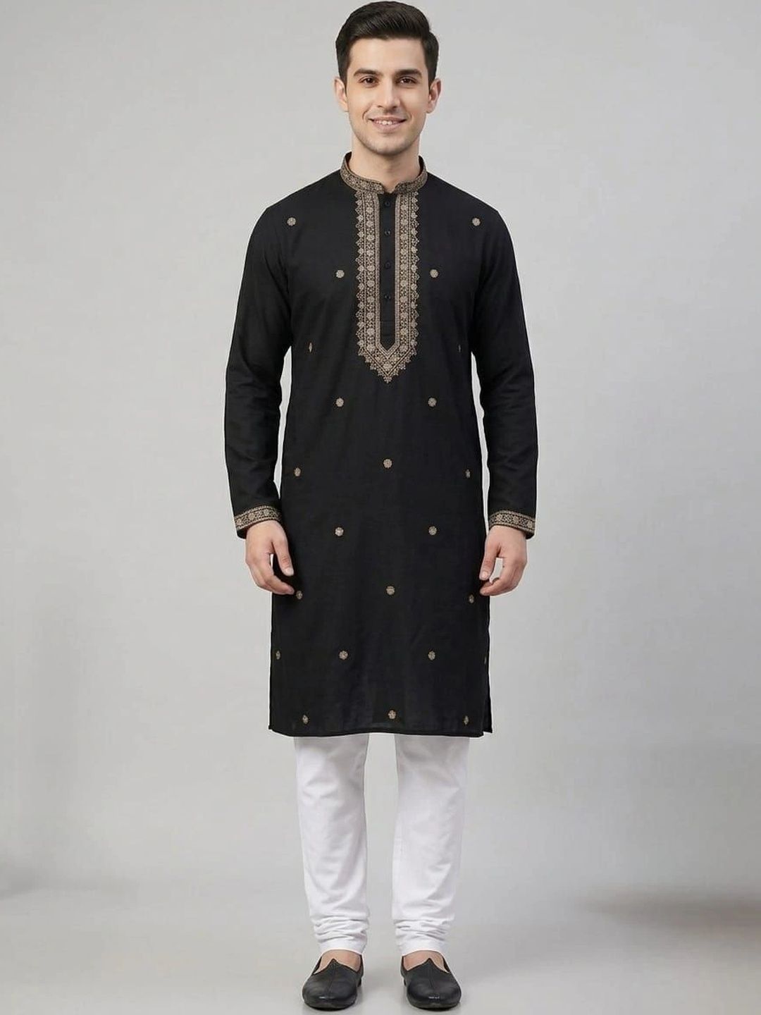 CF COMFORTFIRST Men Embroidered Thread Work Kurta-image-0