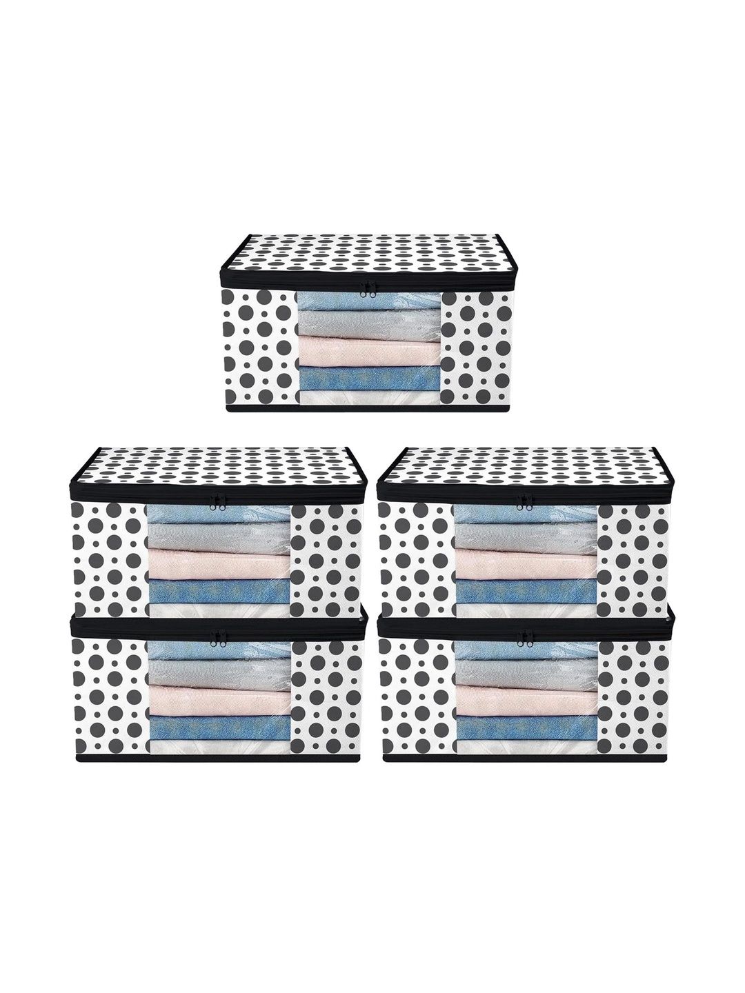 ANKIT INTERNATIONAL Black Set of 5 Reusable Multi-Utility Organisers-picture-33