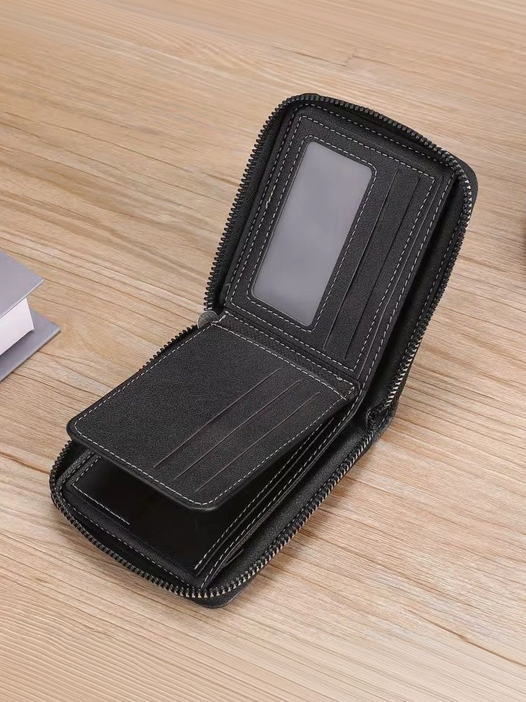 TomParis Men Textured PU Zip Around Wallet-image-46