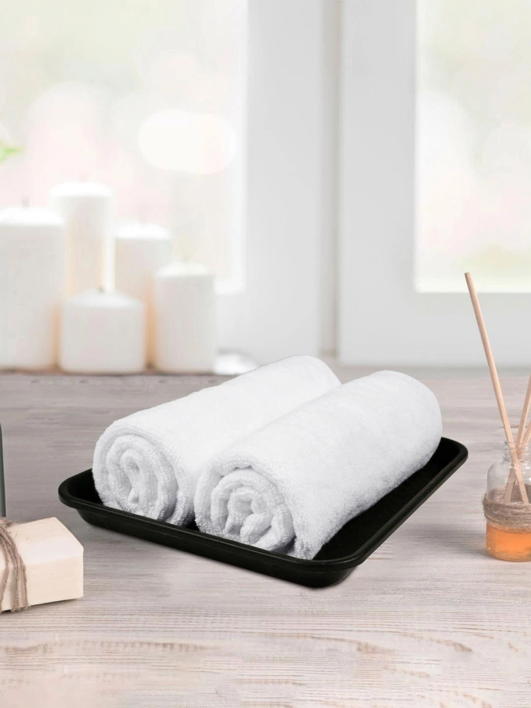 Blissful Creations 2-Pcs White 450 GSM Hand Towels-picture-20