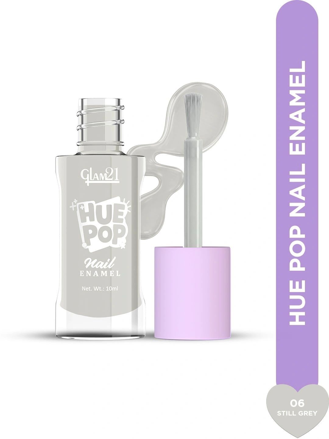 GLAM21 Hue Pop Resistant & Long Lasting Vibrant Nail Polish - 10 ml - Still Grey 06-picture-11
