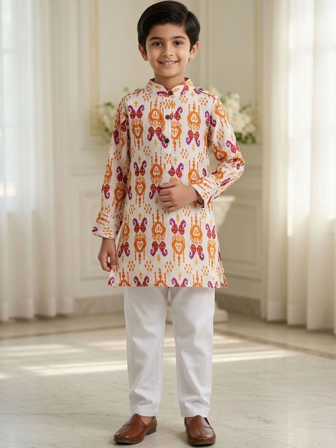 Cutiekins Boys Ethnic Motifs Printed Regular Kurta with Pyjamas-picture-17
