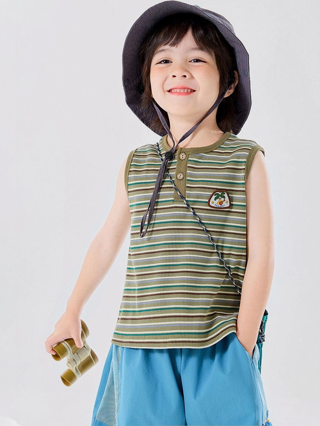 LULU & SKY Boys Striped Pockets T-shirt-picture-22