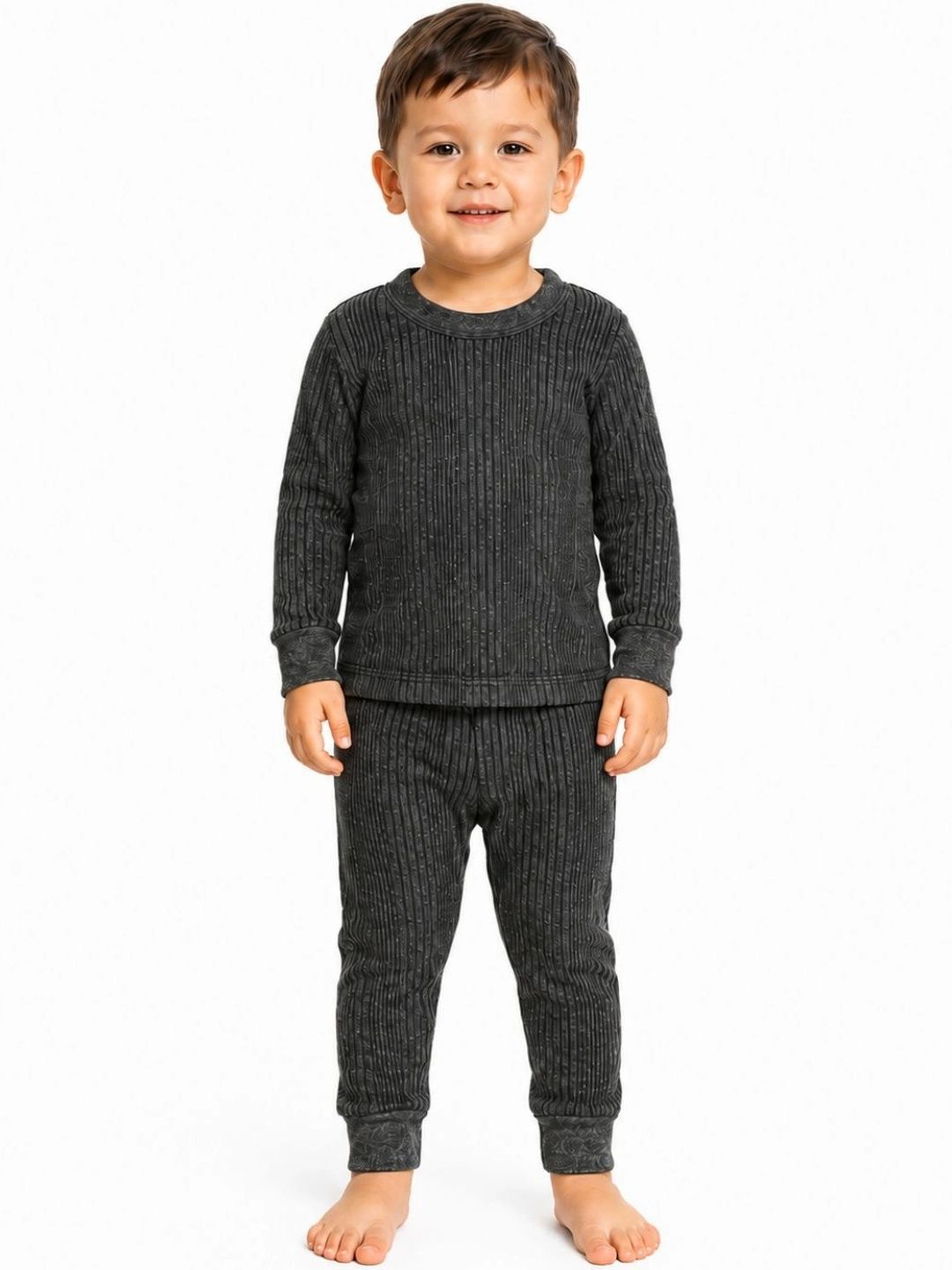 DA ANUSHI Infants Striped Cotton Pull Over Thermal Set-picture-34