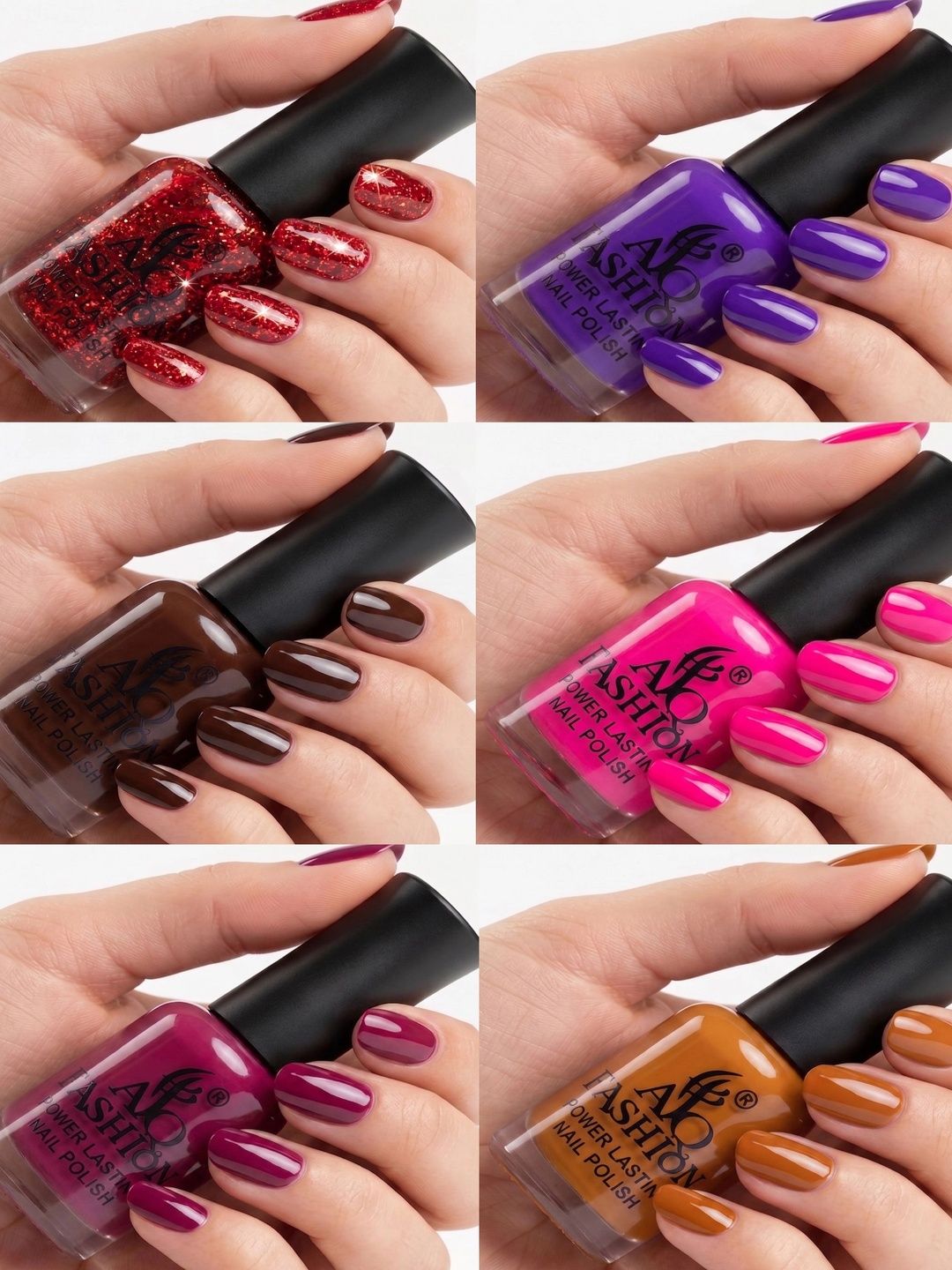 AQ FASHION Women Set Of 6 High Shine Power Lasting Nail Polish - 9 ml Each-image-34