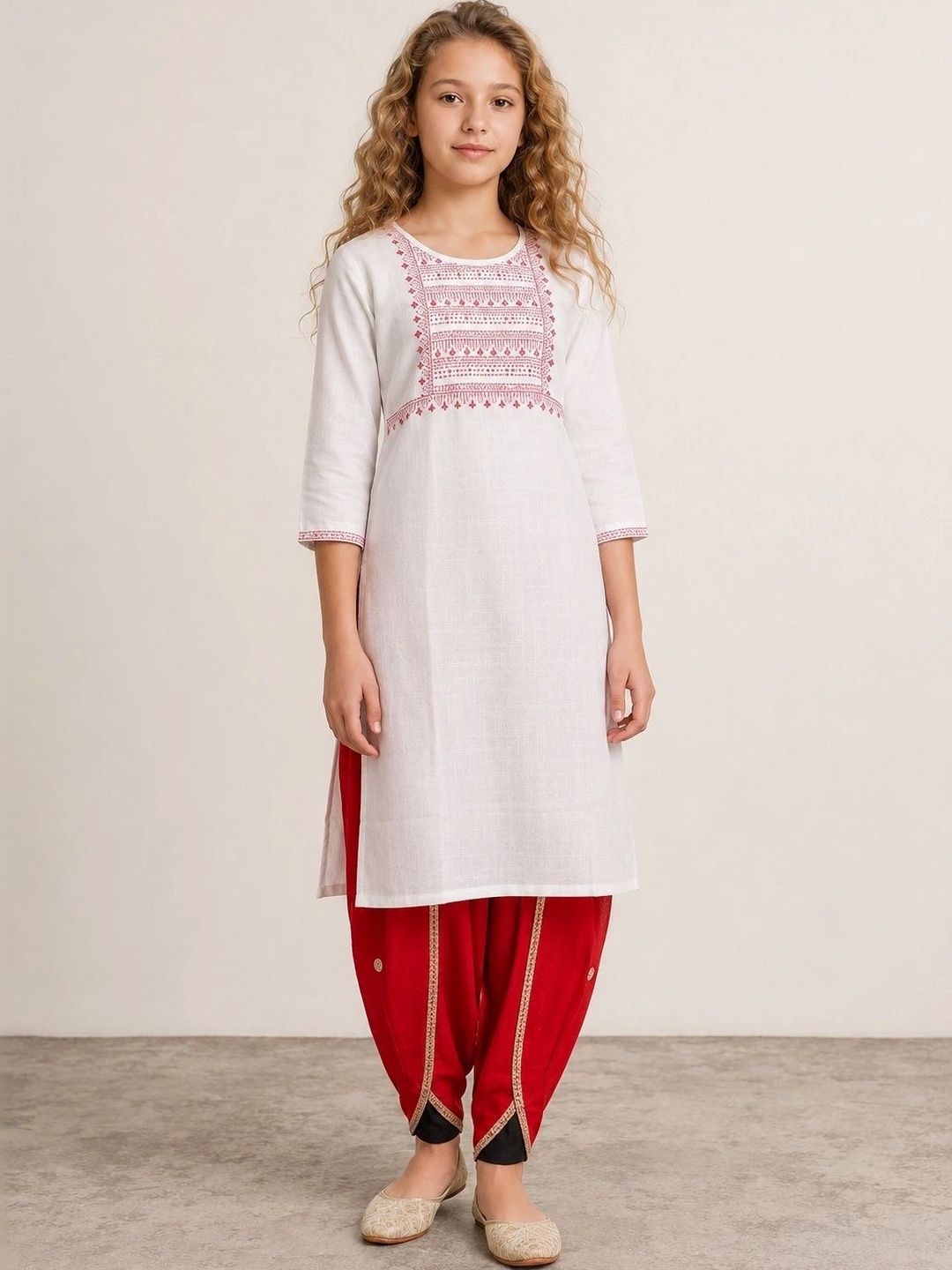 Muhuratam Girls Embroidered Thread Work Kurta-picture-16