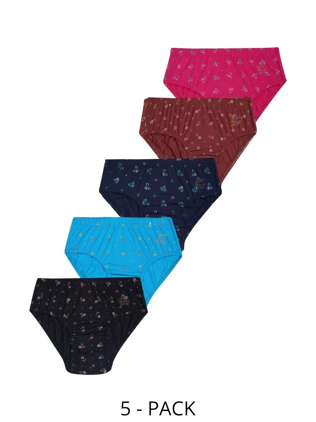 YELLOWDELIGHT Girls Pack of 5 Printed Assorted Cotton Bikini-picture-22