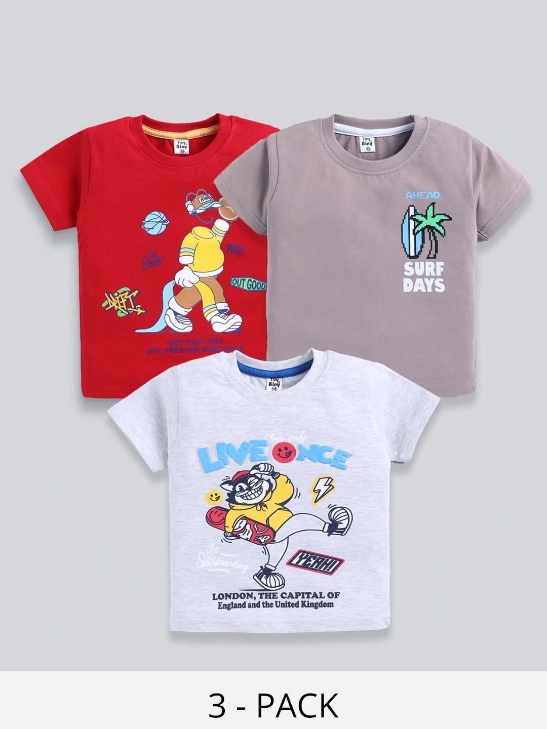 TINY BINY Boys 3 Printed T-shirt-picture-14
