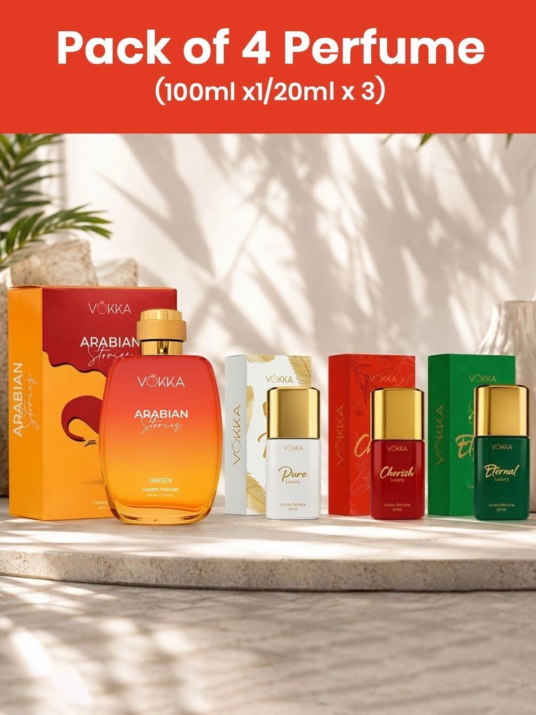 VOKKA Set Of 4 Arabian Stories, Cherish, Pure & Eternal Eau De Perfume - 100 & 20 ml Each-image-33