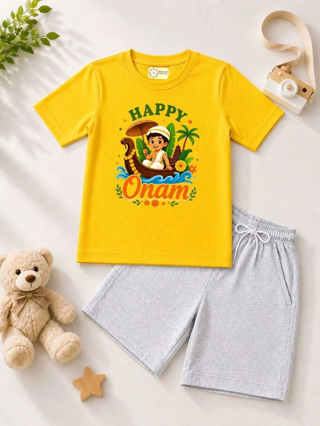 MALKIAT Unisex Kids Printed T-shirt with Shorts-picture-37