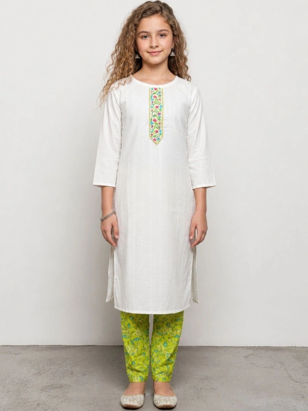 Muhuratam Girls Embroidered Thread Work Kurta-picture-17