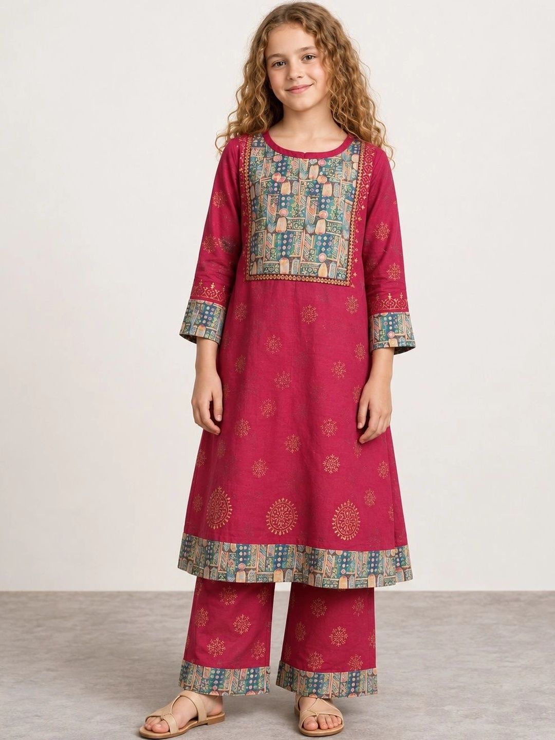 Muhuratam Girls Ethnic Motifs Printed Kurta-picture-42