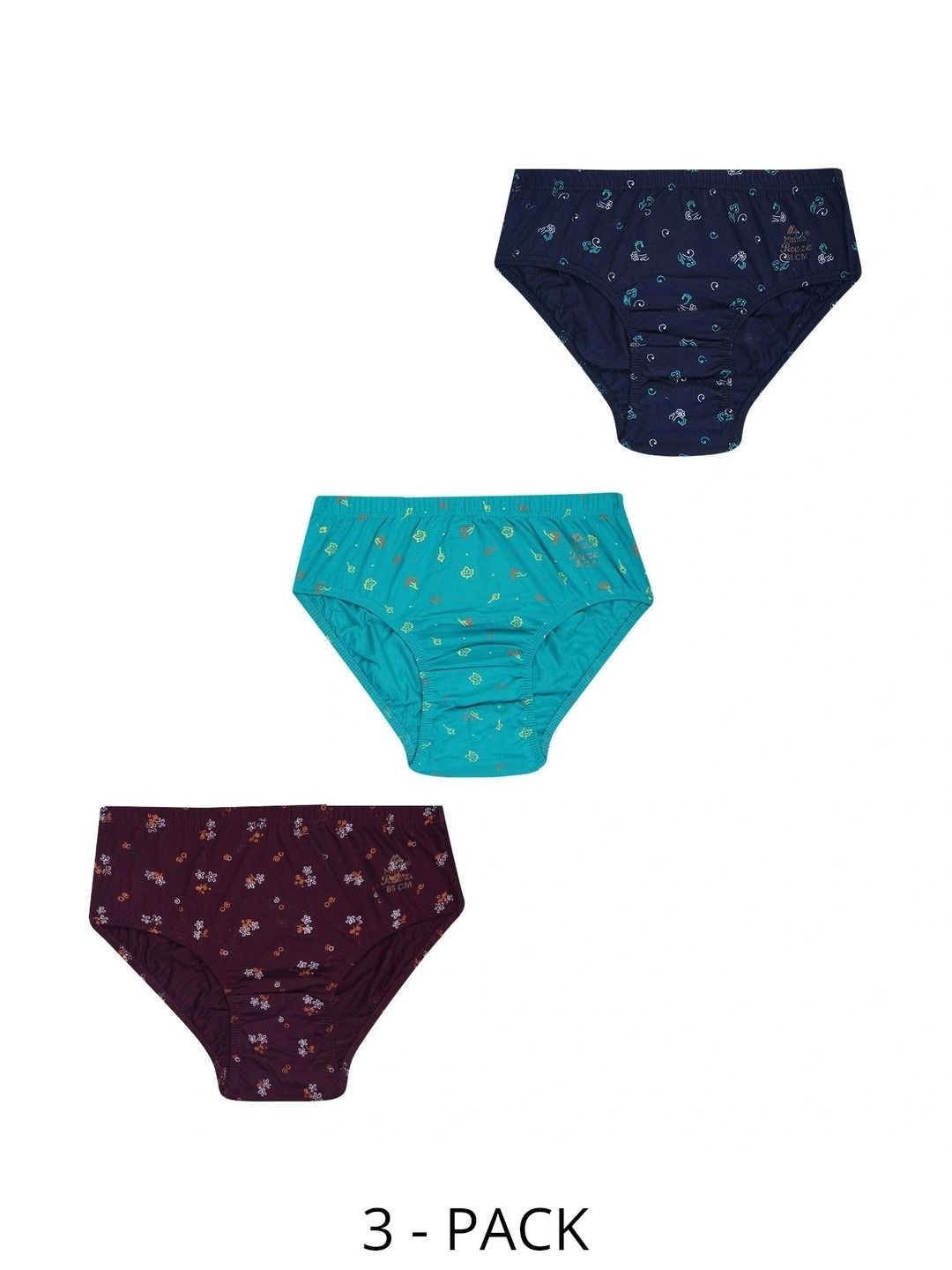 YELLOWDELIGHT Girls Pack of 3 Printed Assorted Cotton Bikini-picture-20