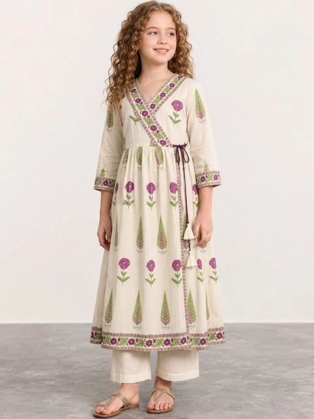 Muhuratam Girls Floral Printed Indie Florals Anarkali Kurta-picture-44