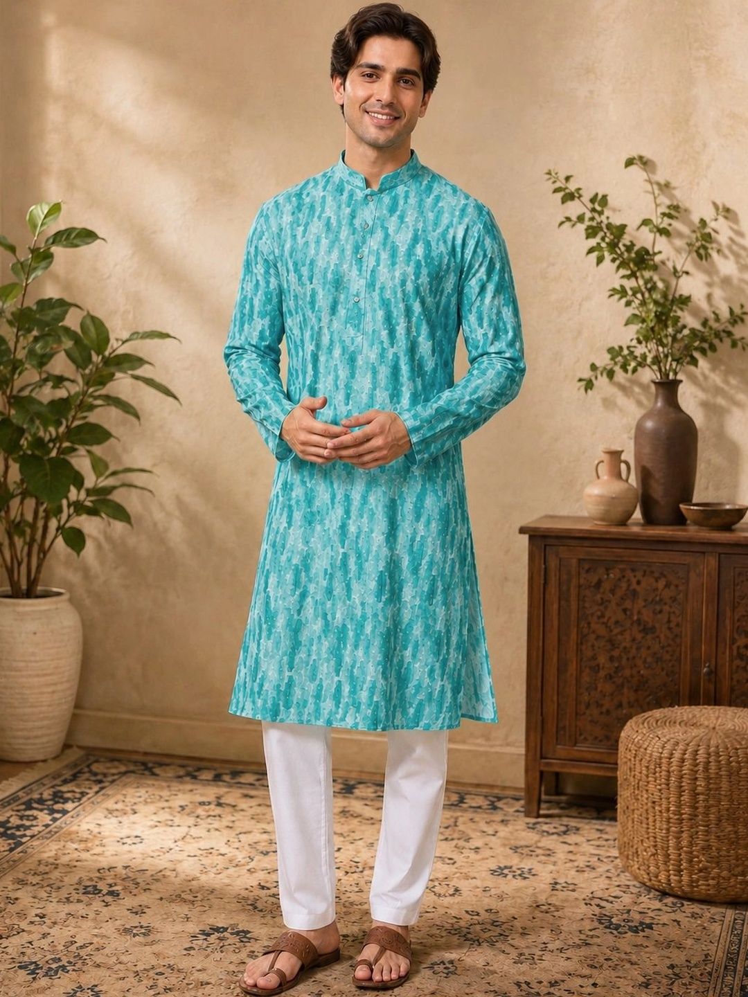 House of Pataudi Men Printed Kurta-picture-47