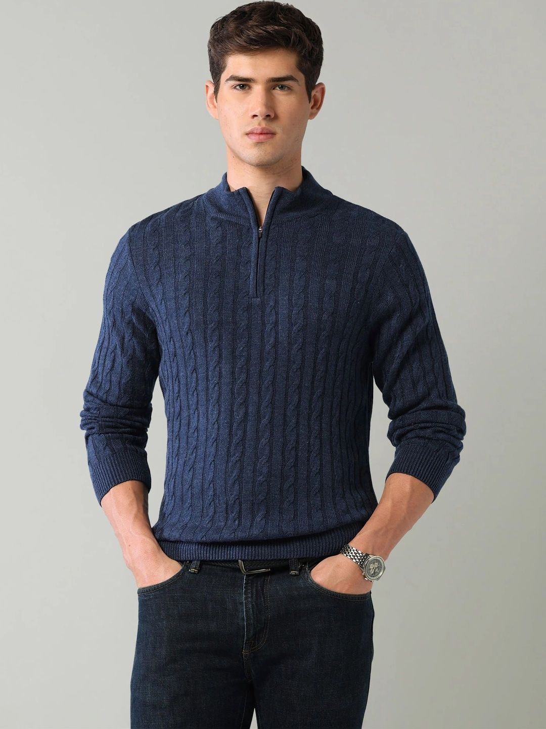 AD By Arvind Men Cable Knit Pullover-picture-52