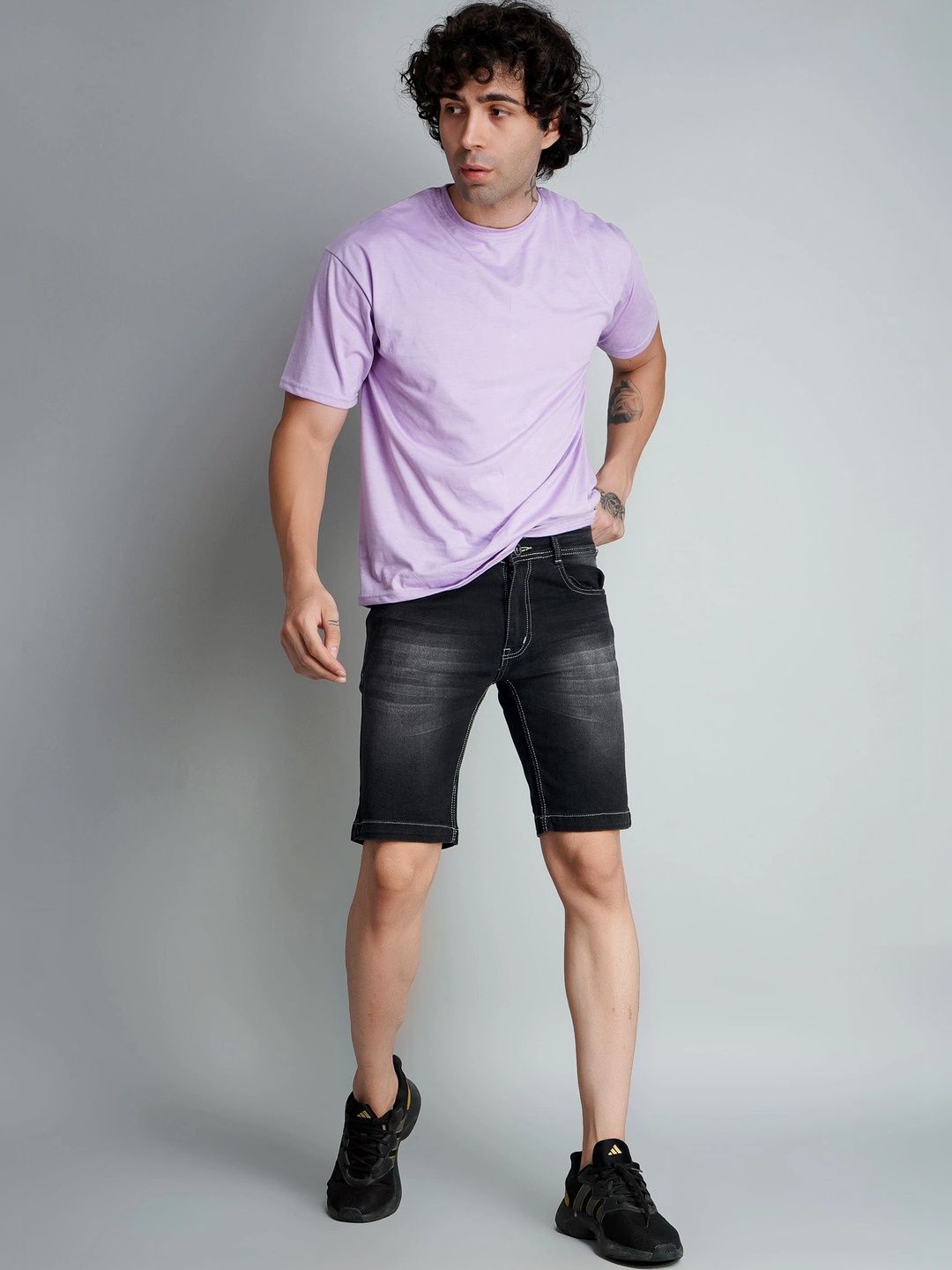 Wanted Men Washed Denim Denim Shorts Technology-picture-32