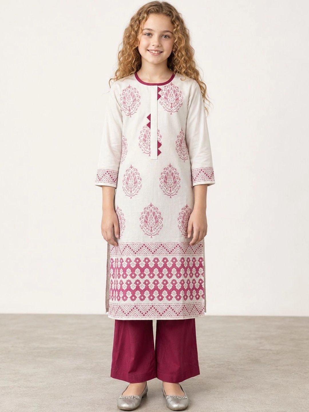 Muhuratam Girls Ethnic Motifs Printed Kurta-picture-13