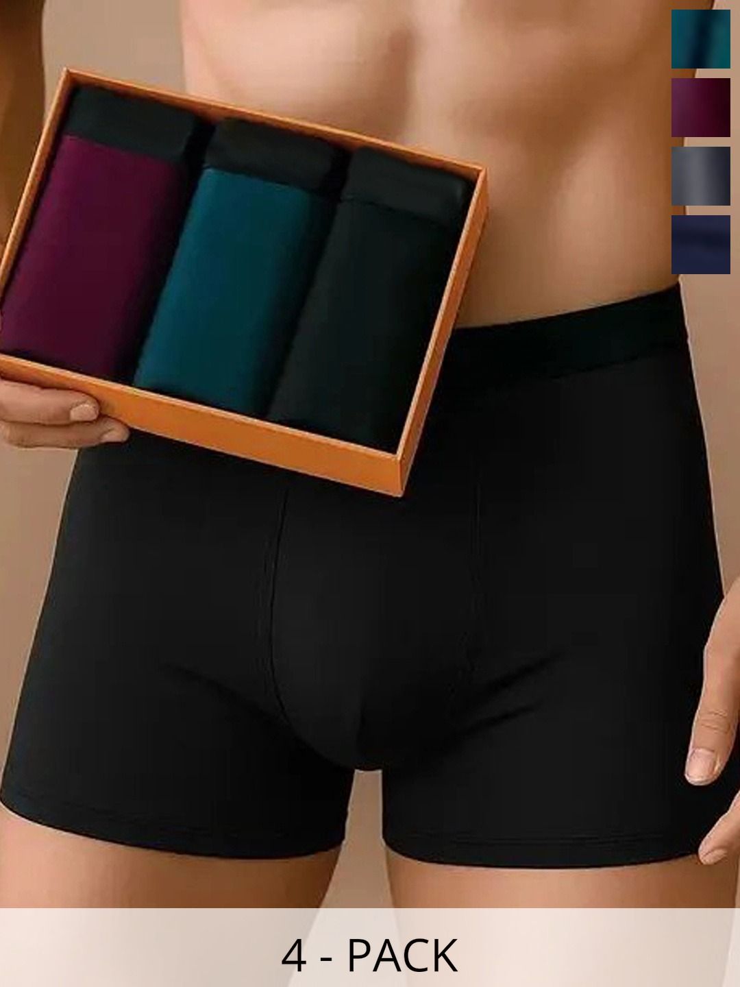 CAVENDERS Pack of 4 Microfiber Blend Solid Trunks-picture-20