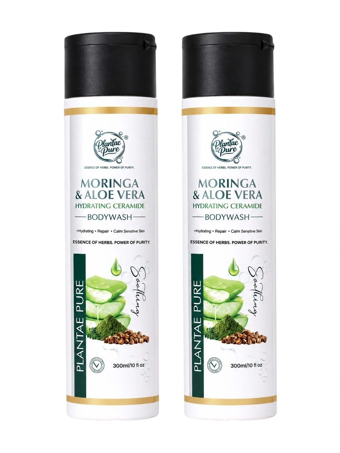 PLANTAE PURE Set Of 2 Moringa & Aloe Vera Hydrating Ceramide Body Wash - 300 ml Each-image-27