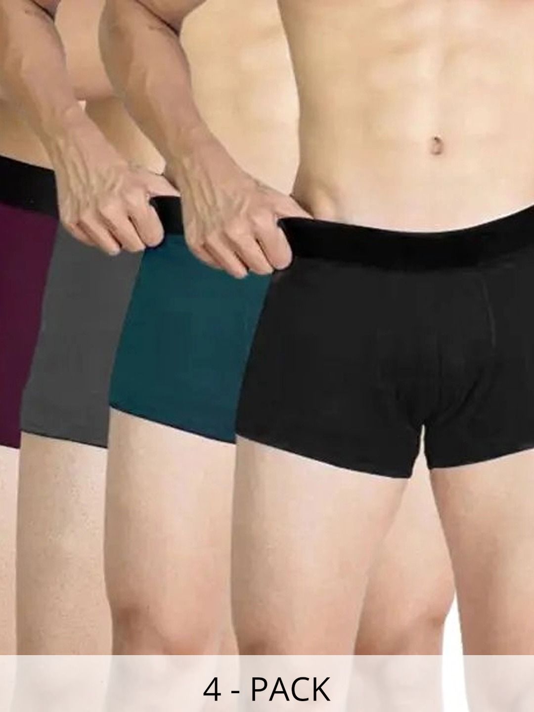 CAVENDERS Pack of 4 Microfiber Blend Solid Trunks-picture-29
