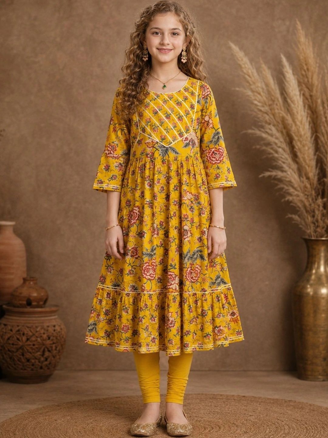 BAESD Girls Floral Printed Floral Anarkali Kurta-picture-18