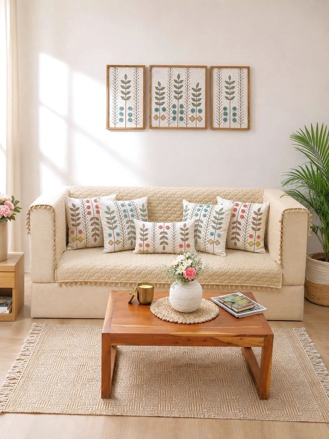eyda Beige Sofa Cover With Arms-picture-51