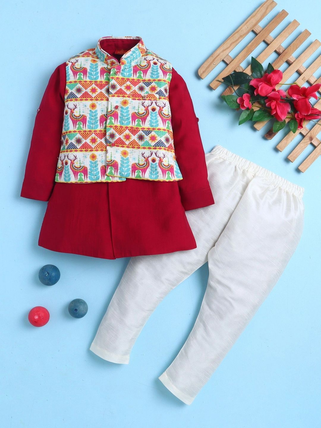 Sparklepop Boys Printed Kurta Set-picture-25