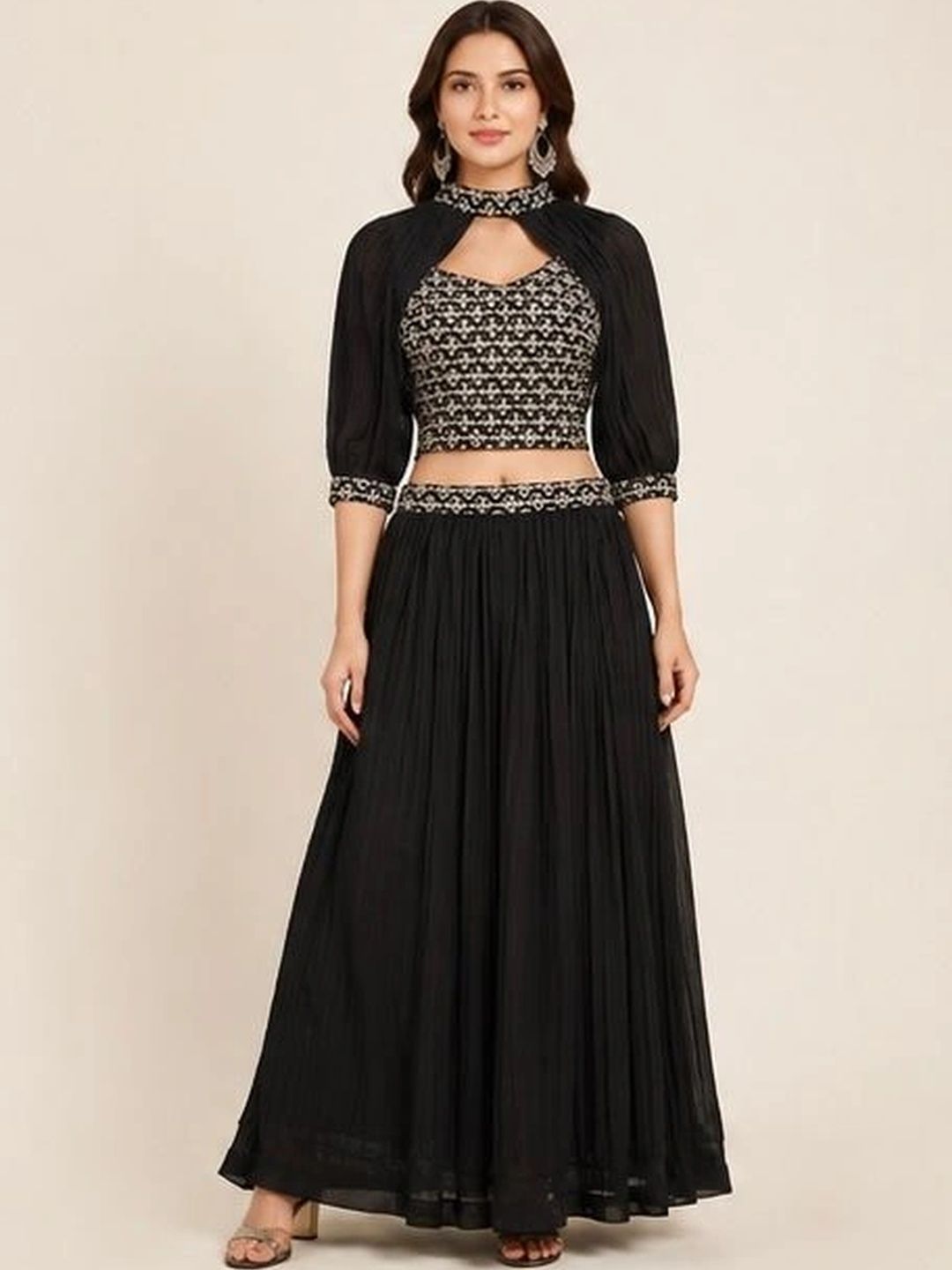 Sanwari Embellished Sequinned Ready to Wear Lehenga &-image-32