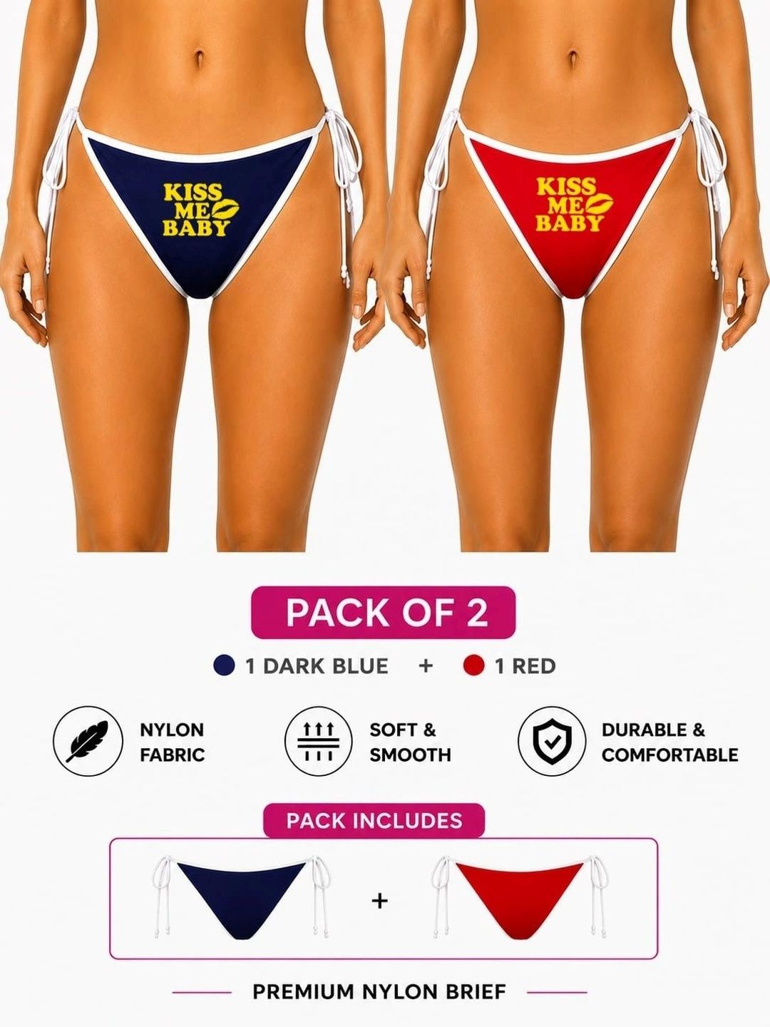 VTSPORTS Women Pack of 2 Printed Low-Rise Assorted Bikini-picture-4