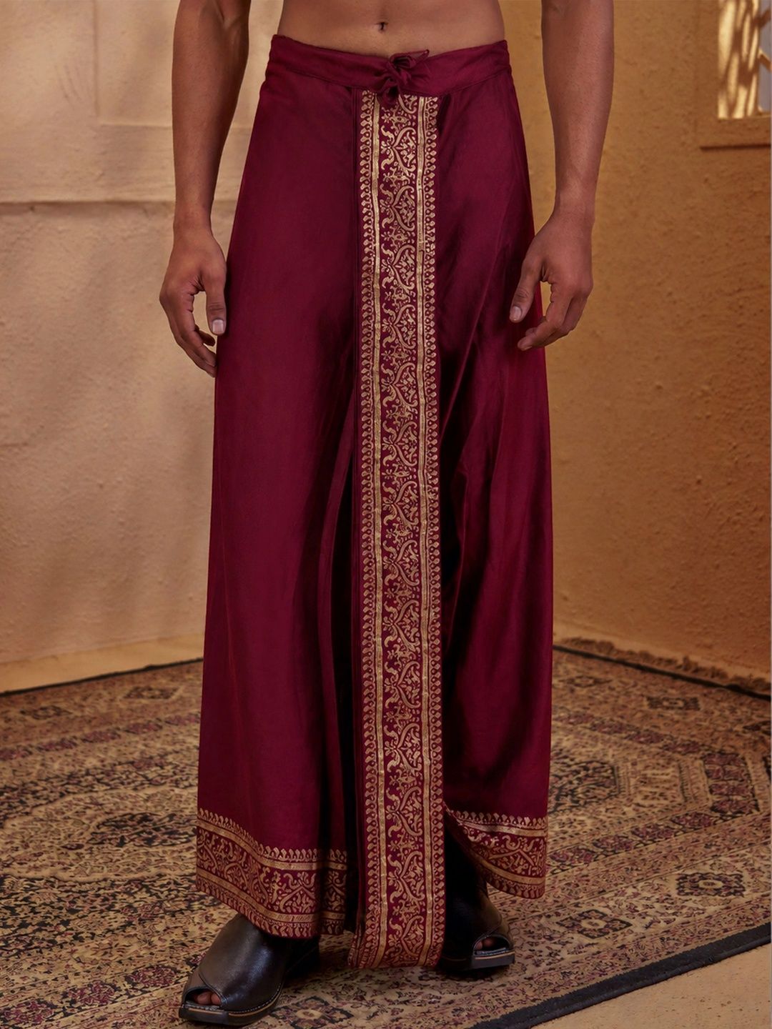 VASTRAMAY Men Embroidered Cotton Blend Dhoti Dhotis-picture-26