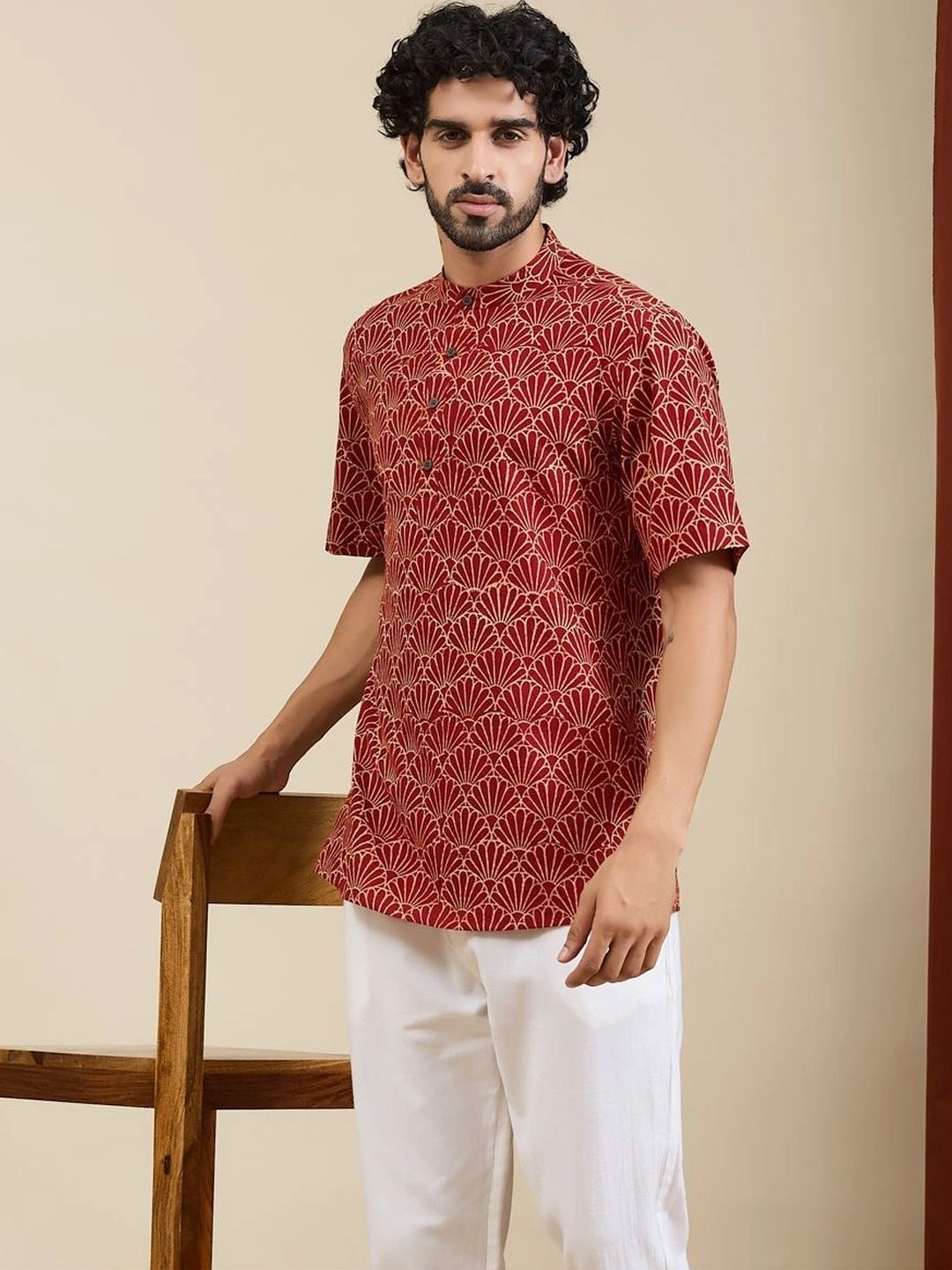Fabindia Men Geometric Printed Kurta-picture-36
