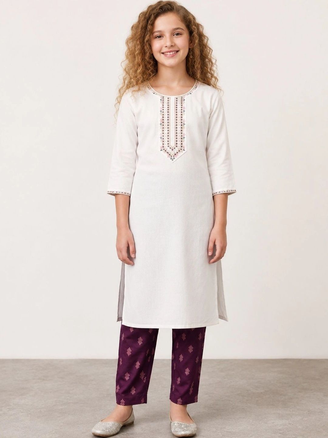 Muhuratam Girls Embroidered Thread Work Kurta-picture-57