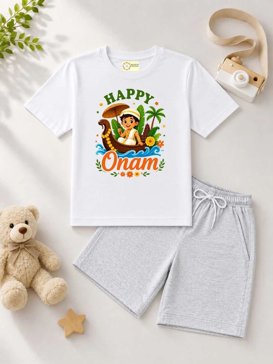 MALKIAT Unisex Kids Printed T-shirt with Shorts-picture-34