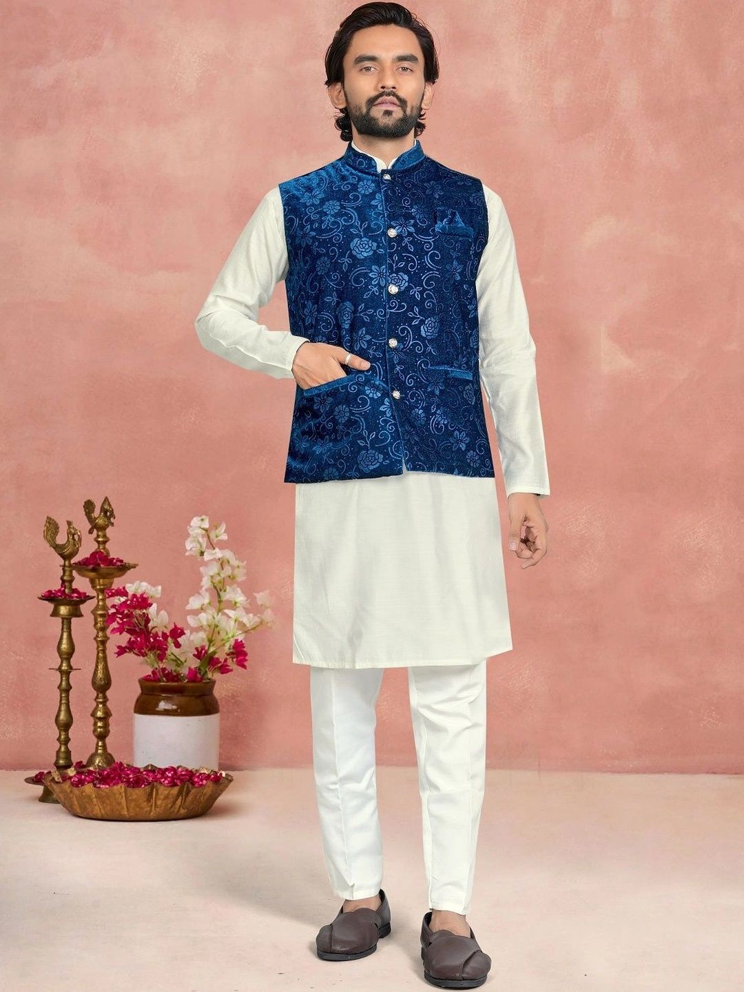 ELYXAROSE Men Regular Kurta with Trousers-picture-20