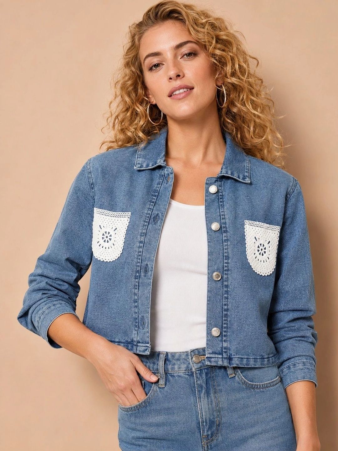 BAESD Women Crop Denim Jacket with Embroidered-picture-33