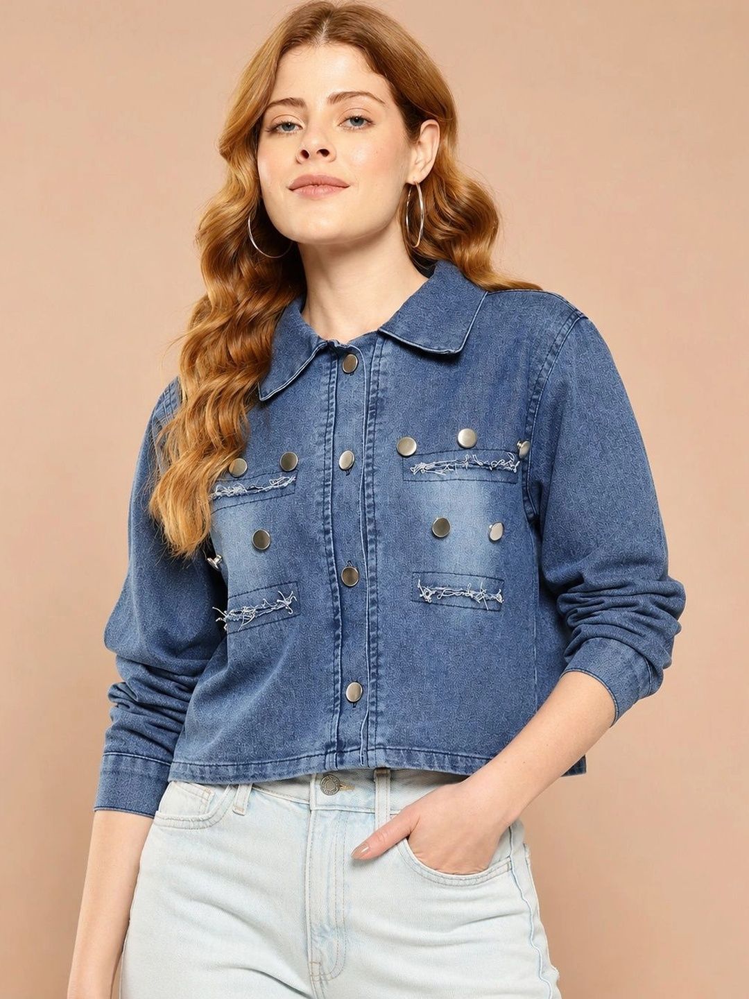 BAESD Women Crop Denim Jacket-image-12