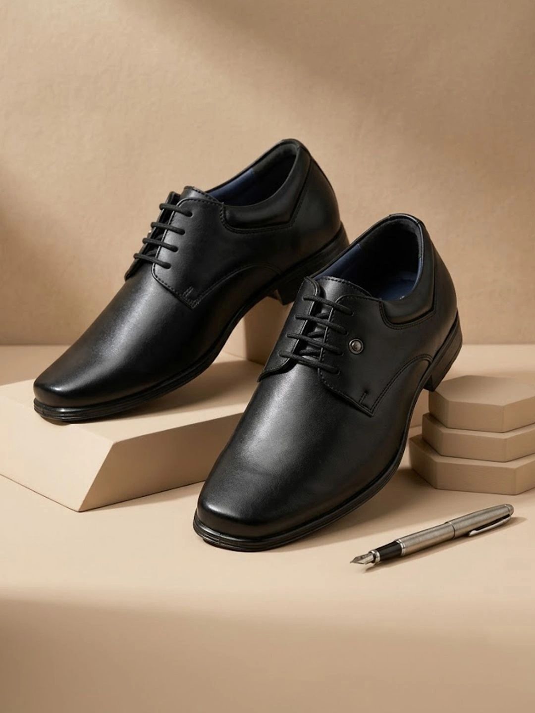 House of Pataudi Men Square Toe Lace-Ups Formal Derbys-picture-14