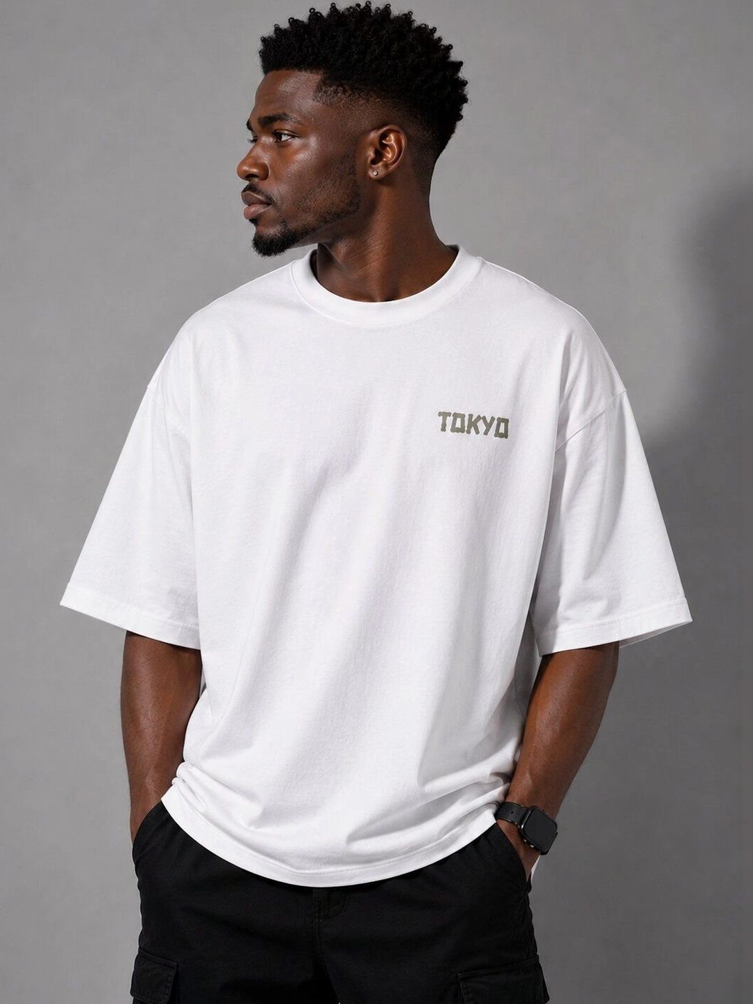 HERE&NOW Men Printed Drop-Shoulder Sleeves T-shirt-picture-18