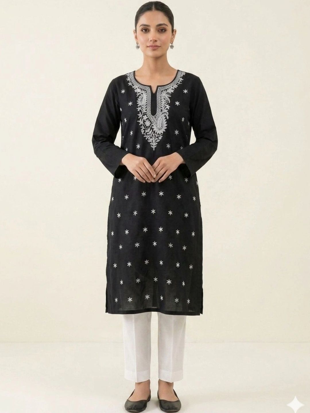 ROYAL S FASHION GALLERY Ethnic Motifs Embroidered Thread Work Handloom Thread Work Kurti-picture-38