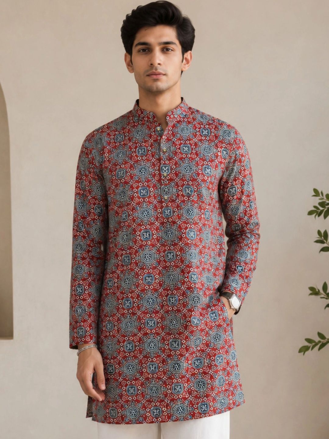VASTRAMAY Men Ethnic Motifs Printed Indie Prints Kurta-picture-19
