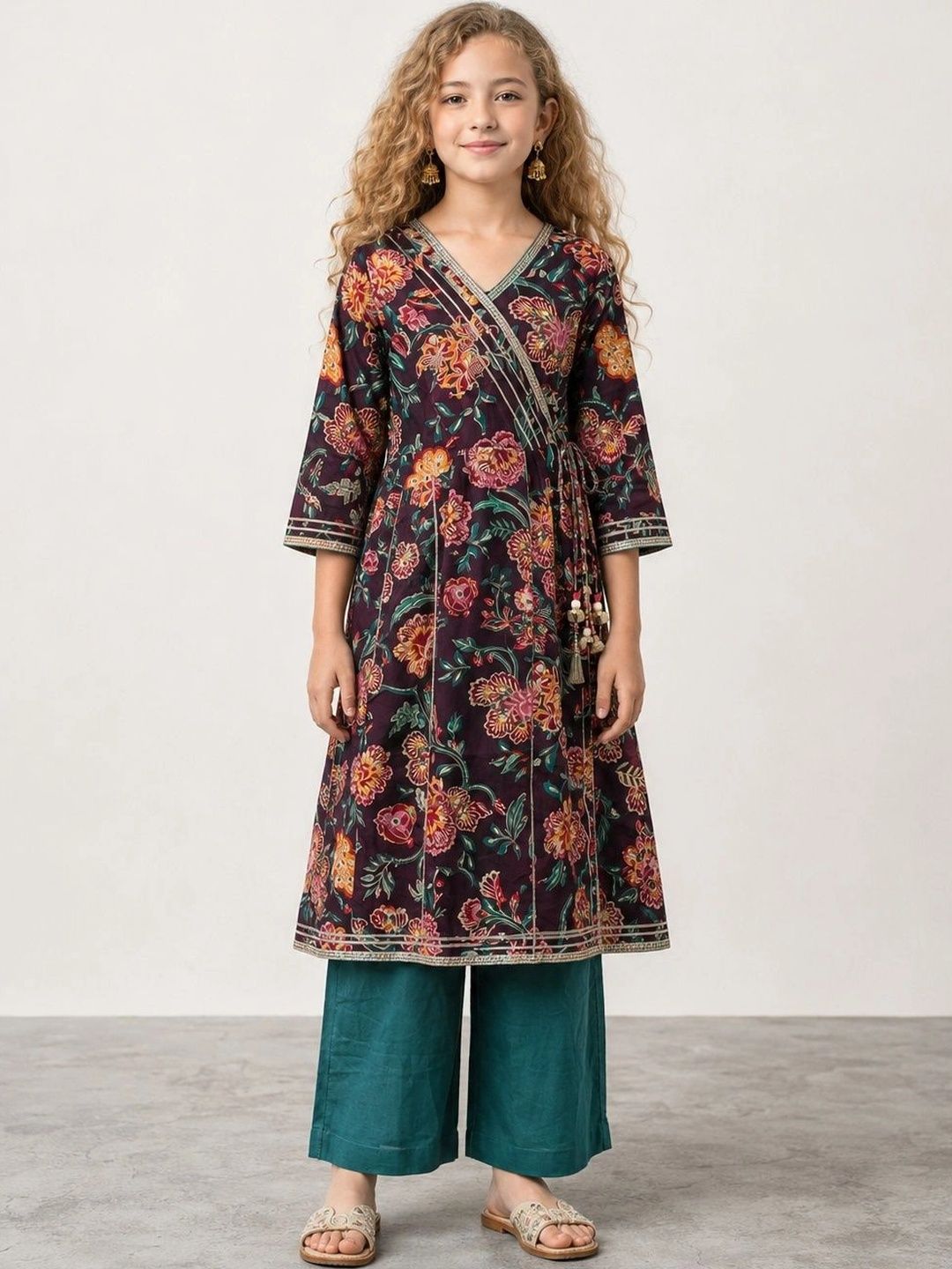 Muhuratam Girls Floral Printed Floral Anarkali Kurta-picture-35