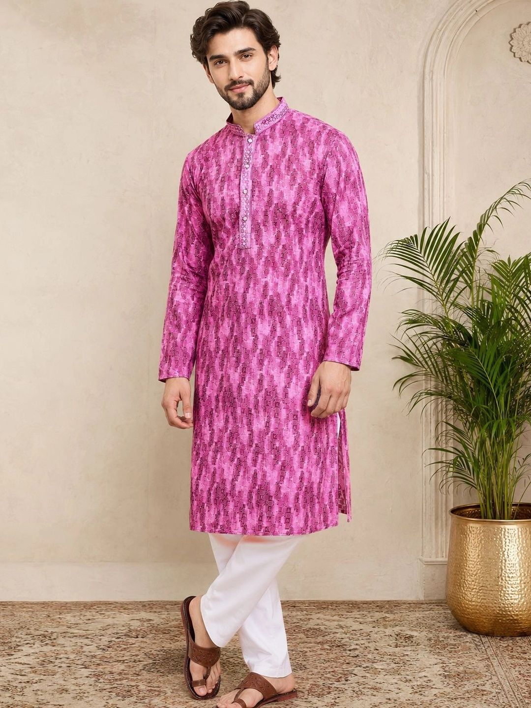 House of Pataudi Men Printed Thread Work Kurta-picture-43