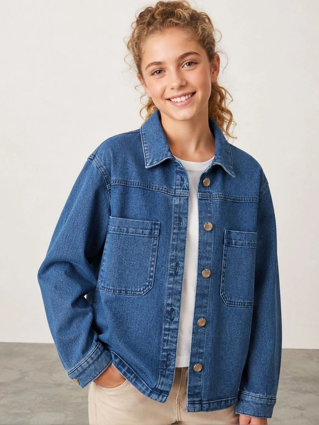 Muhuratam Girls Denim Jacket-picture-33