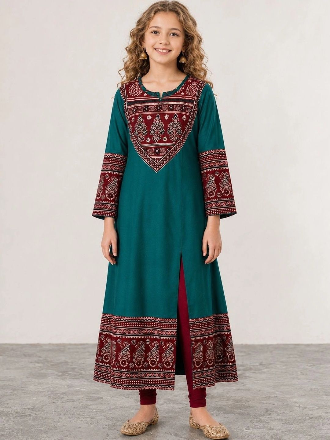 Muhuratam Girls Ethnic Motifs Printed Kurta-picture-10