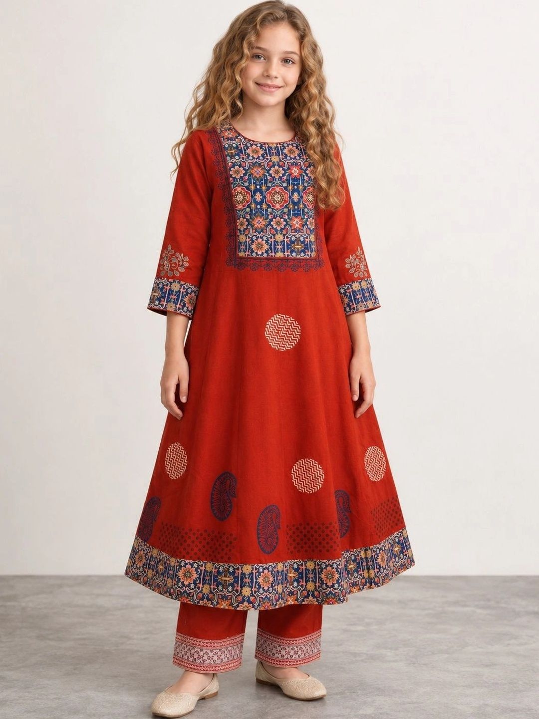 Muhuratam Girls Floral Printed Indie Florals Anarkali Kurta-picture-52