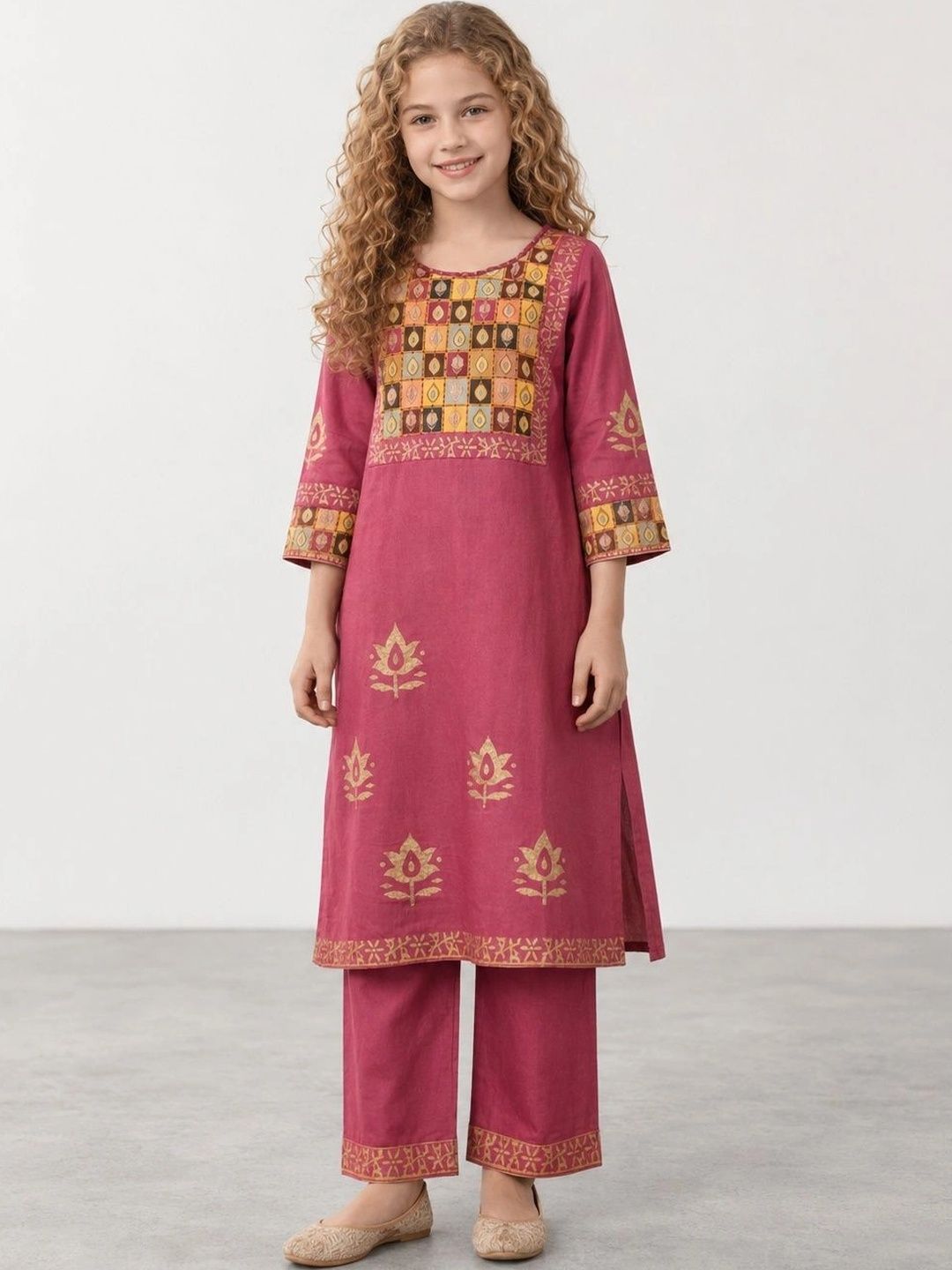 Muhuratam Girls Ethnic Motifs Embroidered Thread Work Kurta-picture-52