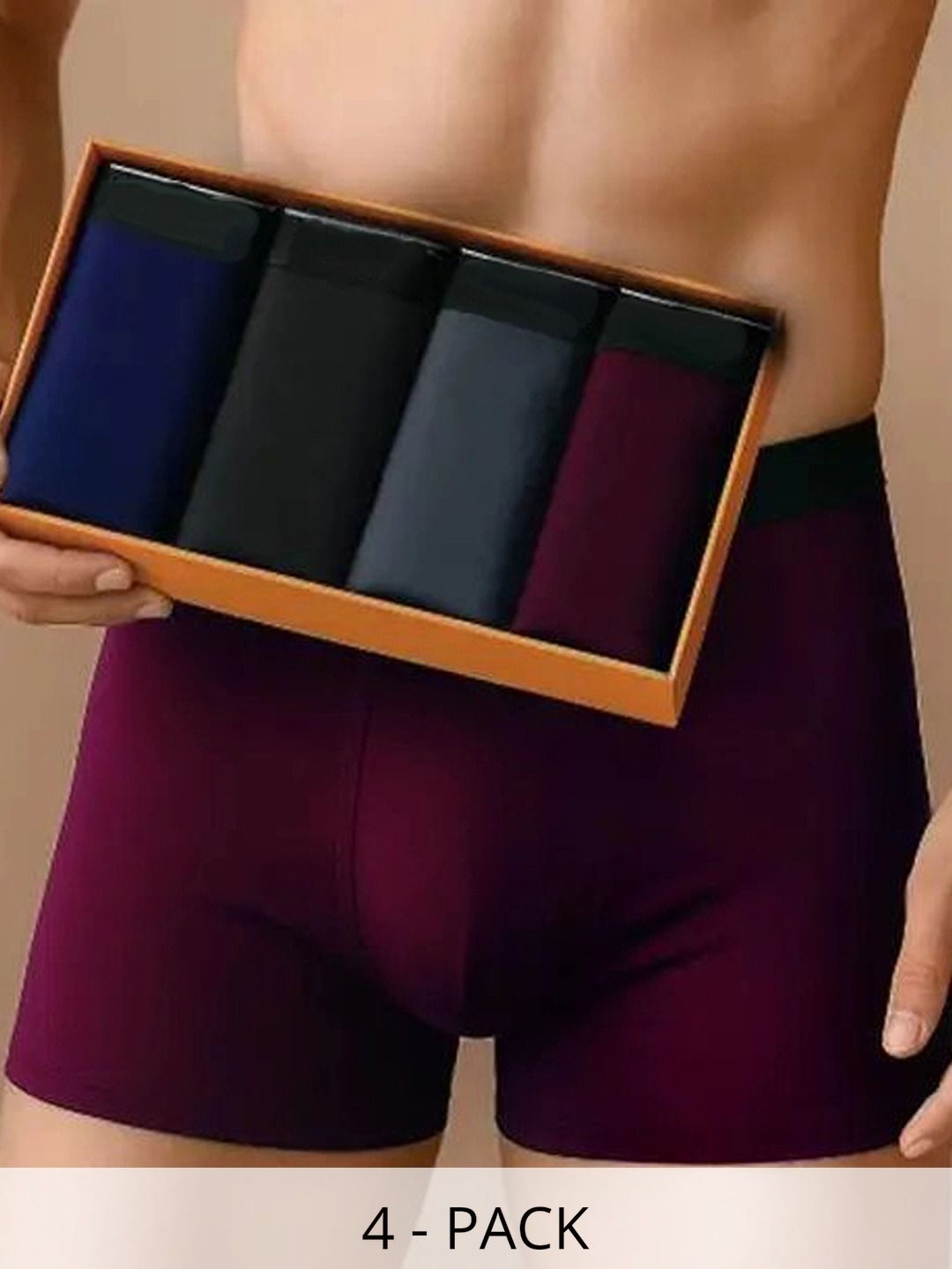 CAVENDERS Pack of 4 Microfiber Blend Solid Trunks-picture-26