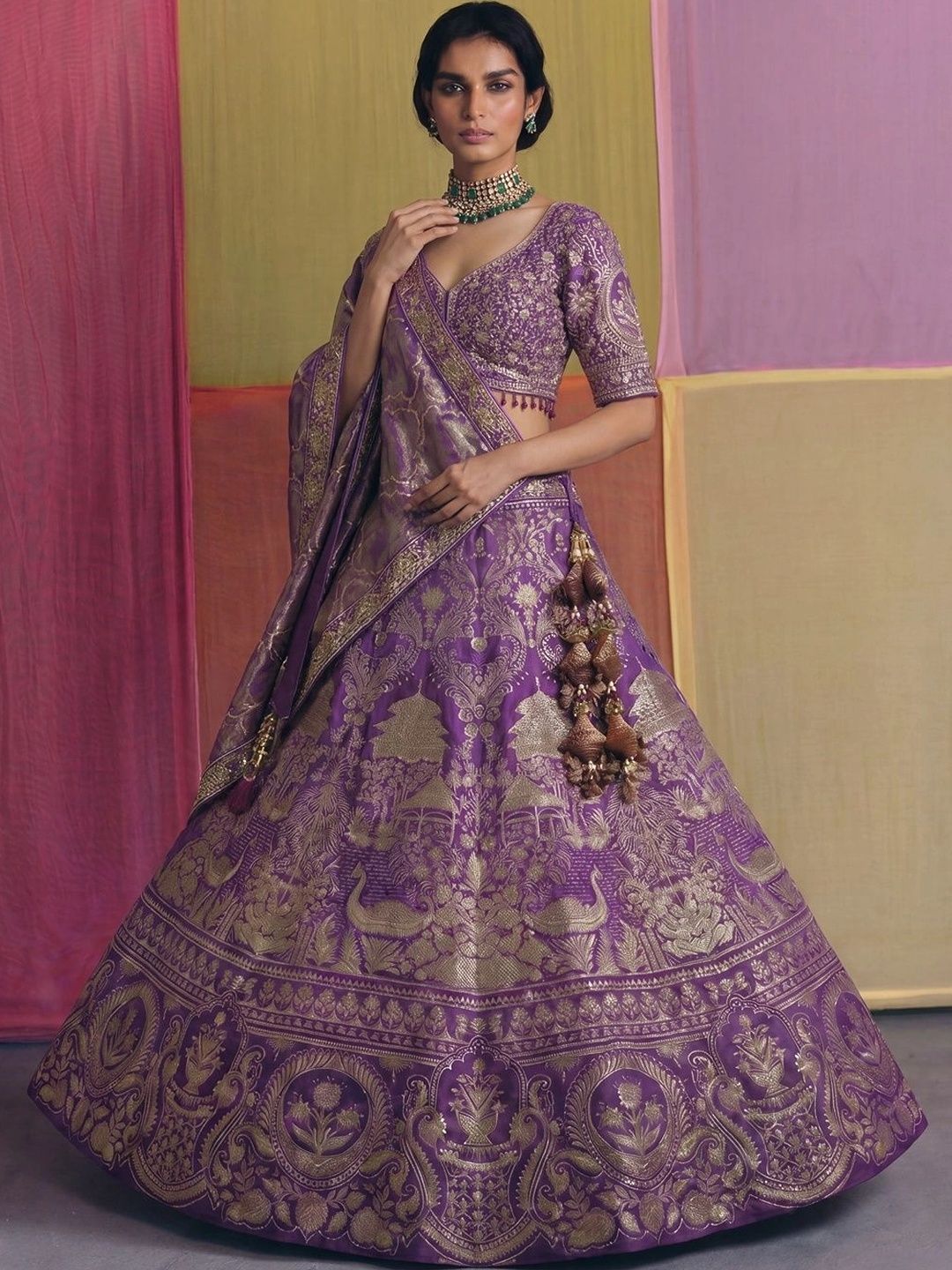 THE THIRD LABEL Semi-Stitched Lehenga & Ready to Wear Blouse With Dupatta-picture-29