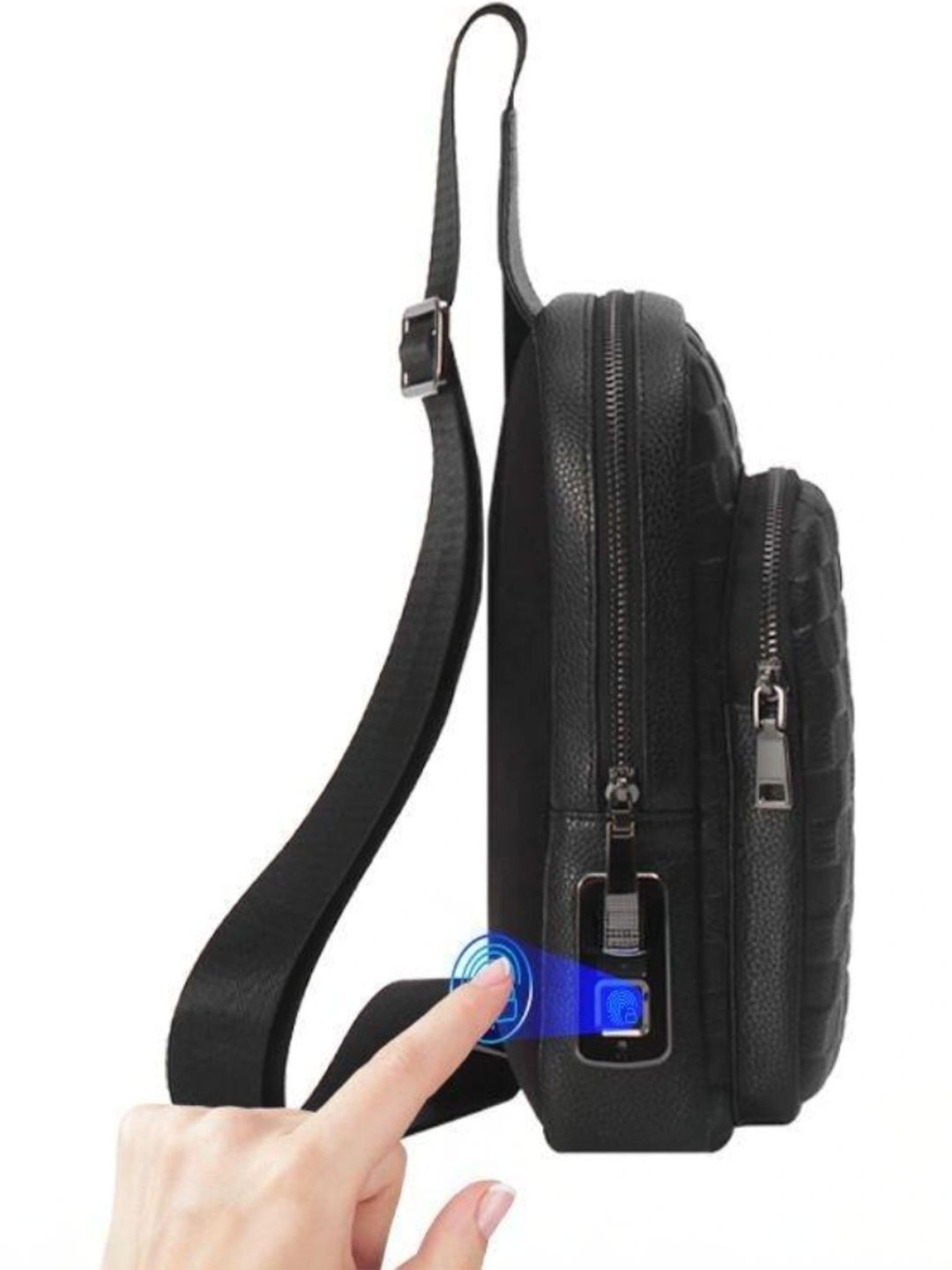 LUGGIT Checked Leather Sling Bag-picture-55